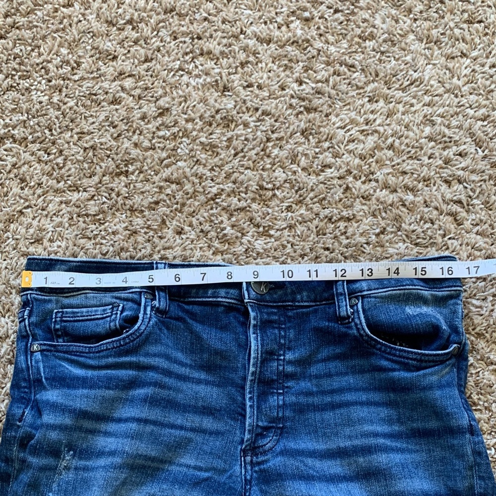 Kut From The Kloth Women’s Dark Blue Stretch Straight Leg Distressed Jeans Sz 8 - Picture 9 of 11